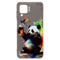 Чехол для Samsung SM-A125F (Galaxy A12) силиконовый (рис. 335/панда) <серый> ― OnlineBazar.su