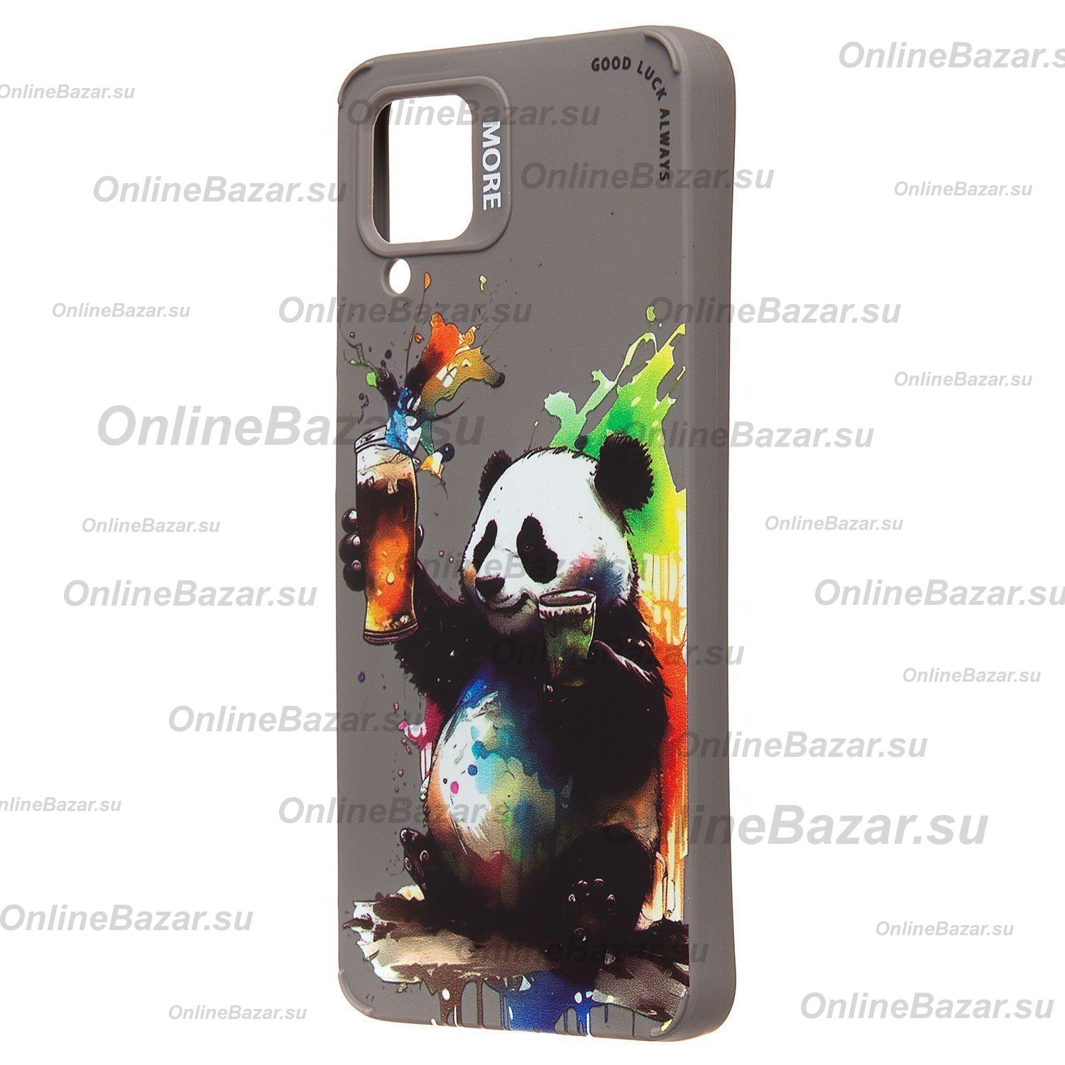Чехол для Samsung SM-A125F (Galaxy A12) силиконовый (рис. 335/панда) <серый> ― OnlineBazar.su