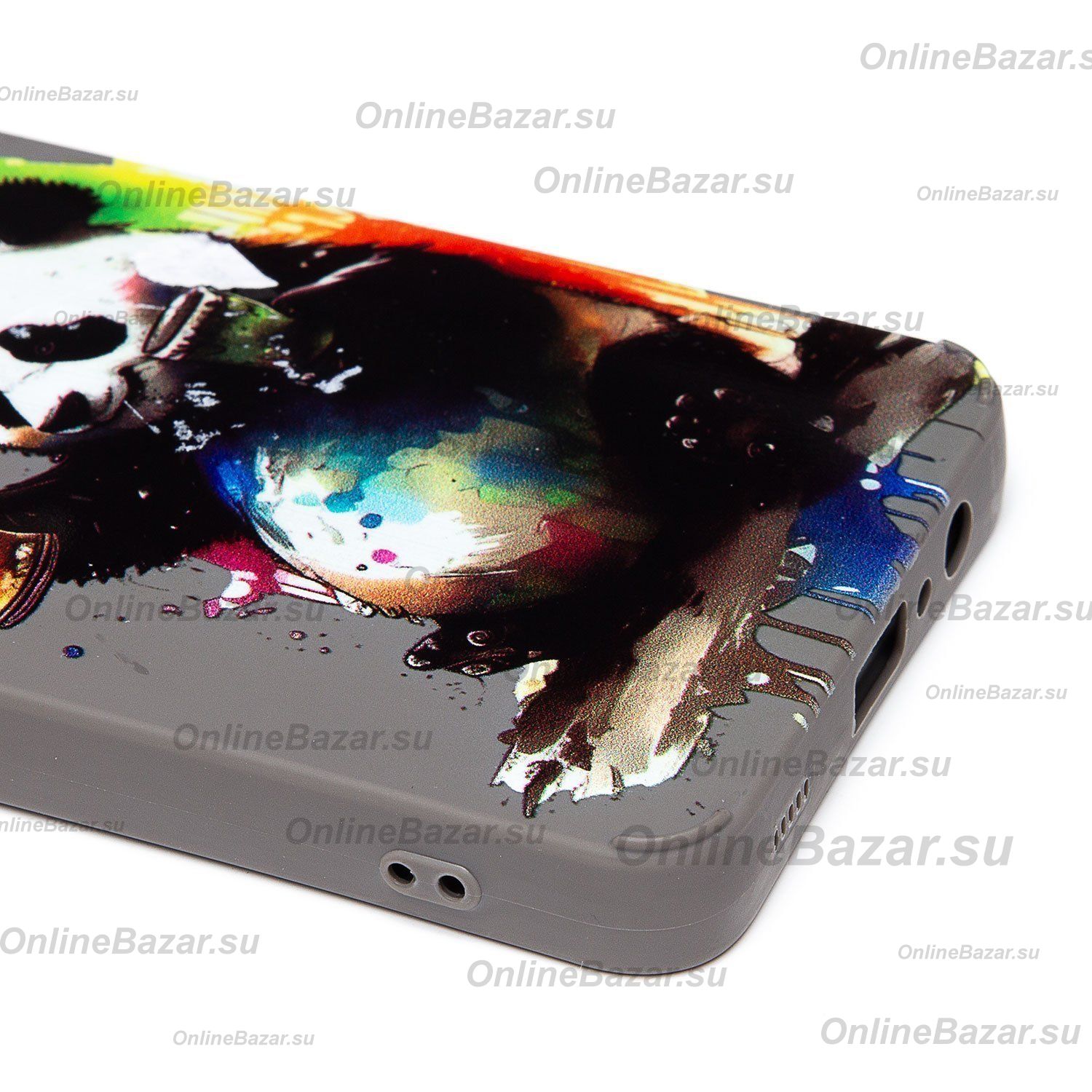 Чехол для Samsung SM-A125F (Galaxy A12) силиконовый (рис. 335/панда) <серый> ― OnlineBazar.su