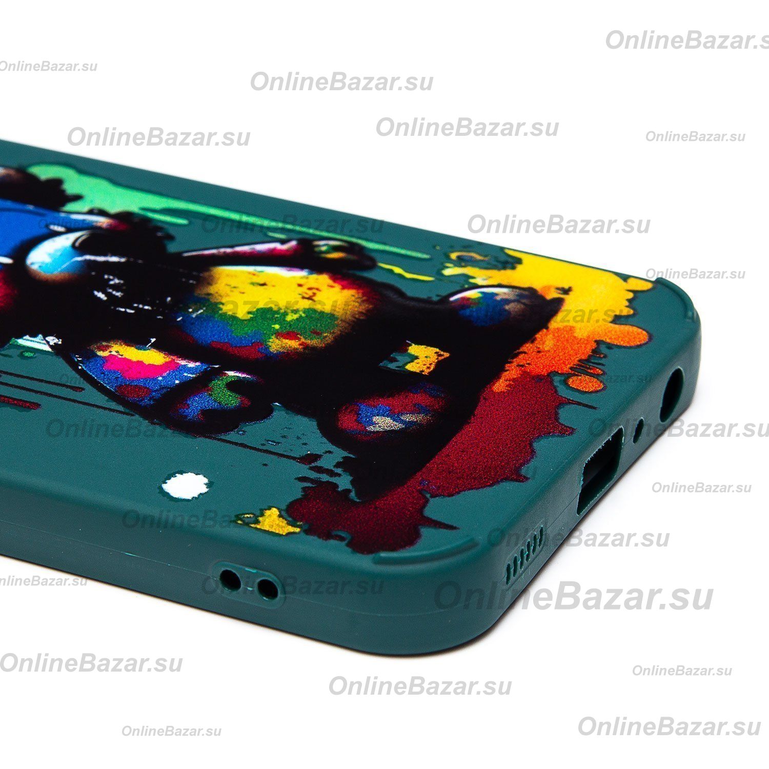 Чехол для Samsung SM-A256E (Galaxy A25 5G) силиконовый (рис. 335/медведь) <темно-зеленый> ― OnlineBazar.su