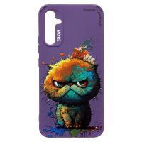 Чехол для Samsung SM-A346E (Galaxy A34 5G) силиконовый (рис. 335/кот) <фиолетовый> ― OnlineBazar.su
