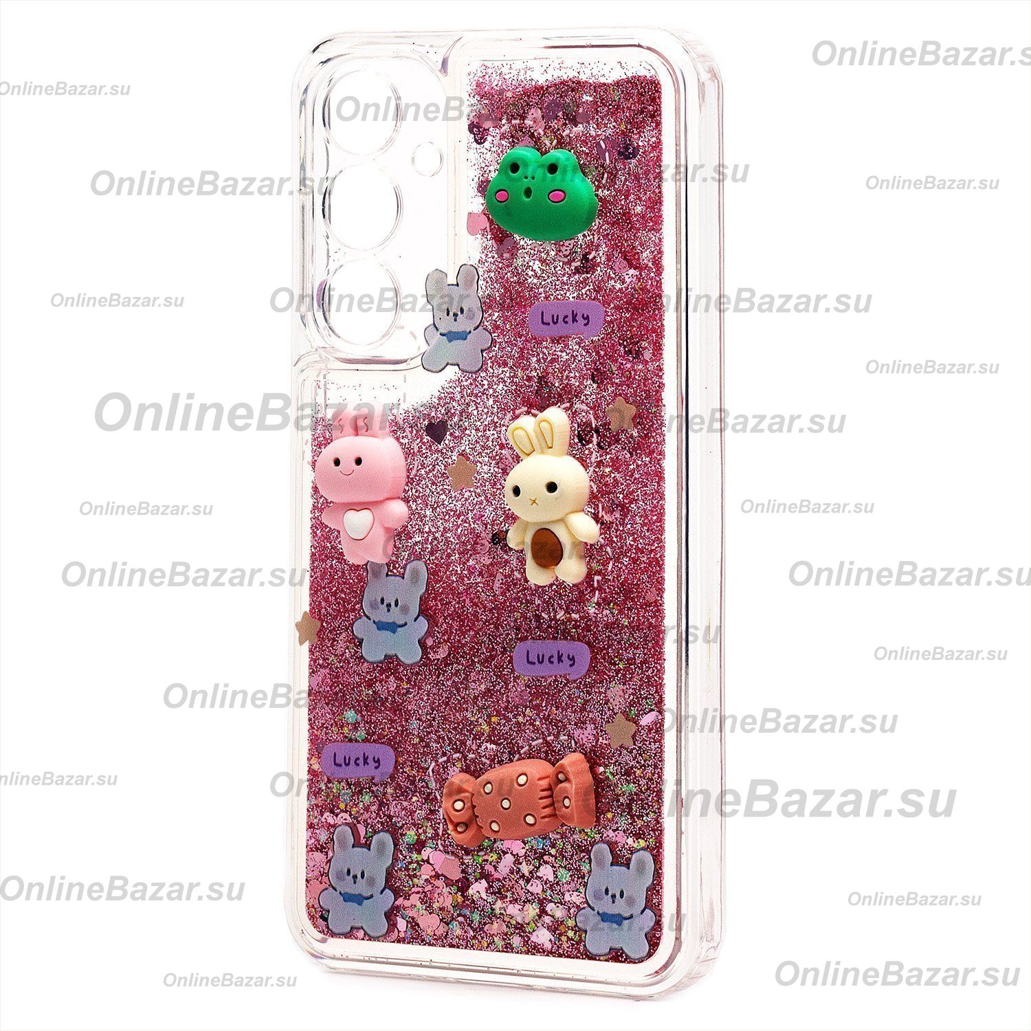 Чехол для Samsung SM-A356E (Galaxy A35 5G) силиконовый 3D игрушки <розовый> ― OnlineBazar.su