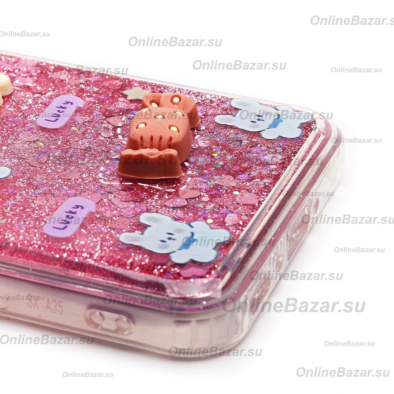 Чехол для Samsung SM-A356E (Galaxy A35 5G) силиконовый 3D игрушки <розовый> ― OnlineBazar.su