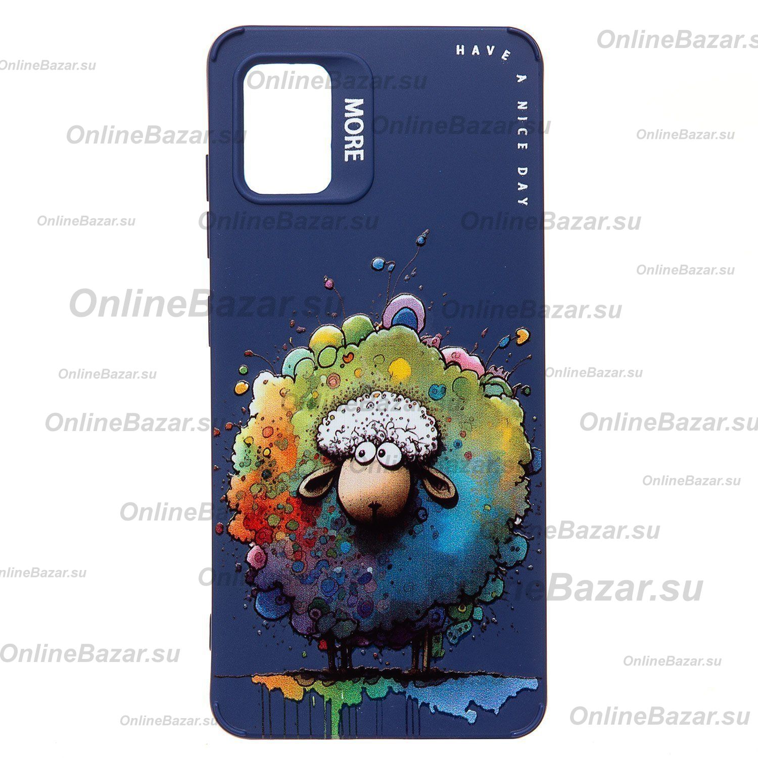 Чехол для Samsung SM-A515F (Galaxy A51) силиконовый (рис. 335/овечка) <темно-синий> ― OnlineBazar.su