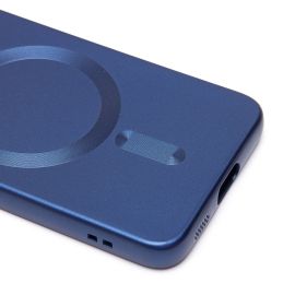 Чехол для Samsung SM-S901B (Galaxy S22) силиконовый Matte MagSafe <темно-синий>