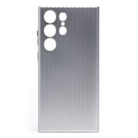 Чехол для Samsung SM-S918B (Galaxy S23 Ultra) пластиковый рифленый <серебристый> ― OnlineBazar.su