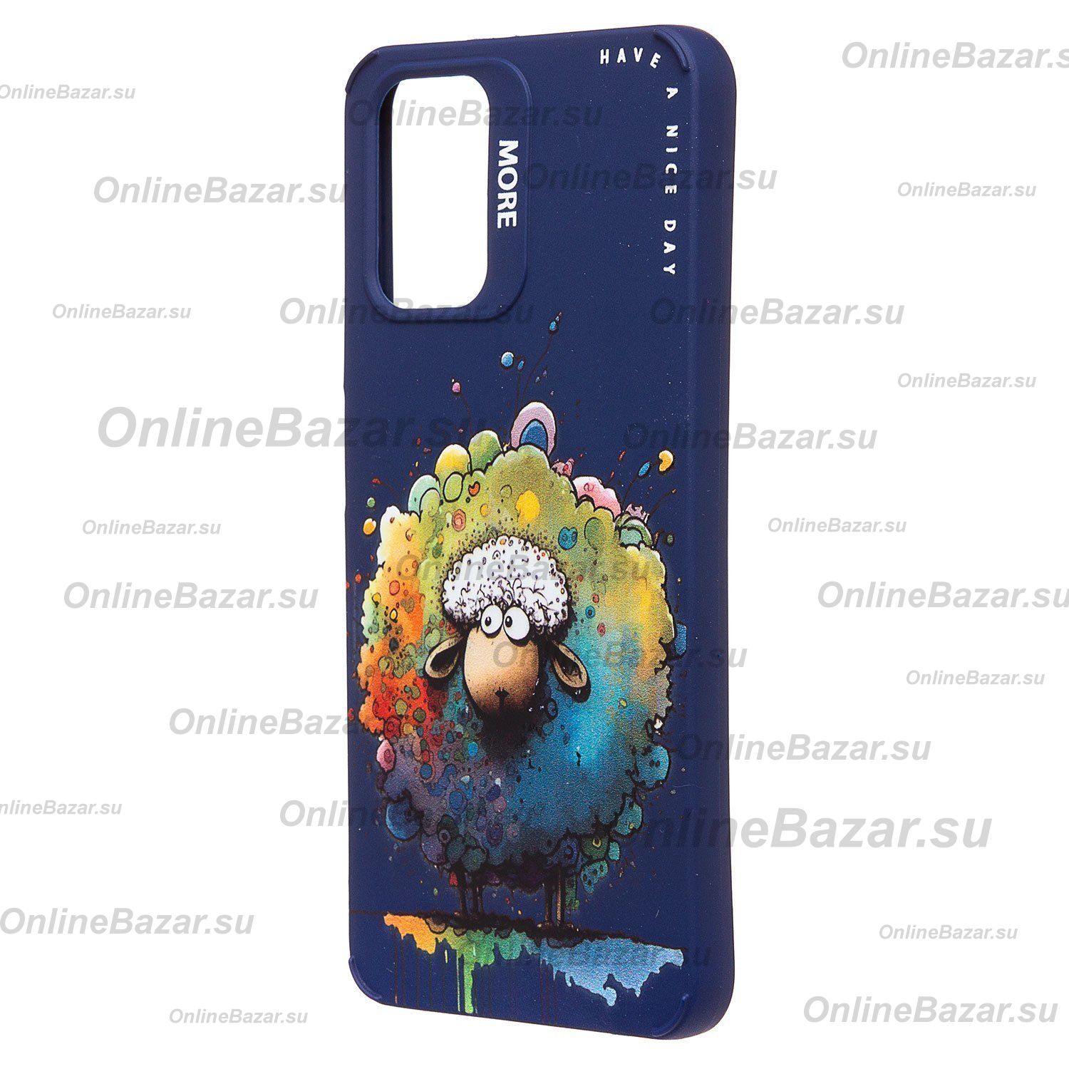 Чехол для Xiaomi M2101K7AG силиконовый (рис. 335/овечка) <темно-синий> ― OnlineBazar.su