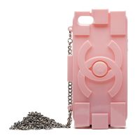 Чехол для Apple iPhone 4 задняя крышка силикон с цепочкой Chanel <розовый> ― OnlineBazar.su