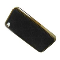 Чехол для Apple iPhone 4s пластиковый с кож.вставками GUCCi <темно-серый> ― OnlineBazar.su