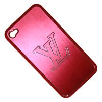 Чехол для Apple iPhone 4 Louis Vuitton силикон-металл <красный> ― OnlineBazar.su