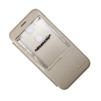 Чехол для Huawei RIO-L01 флип боковой пластик-кожзам с окошком Nillkin Sparkle <золотой> ― OnlineBazar.su