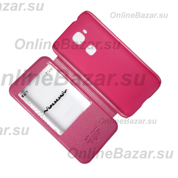 Чехол для Huawei RIO-L01 флип боковой пластик-кожзам с окошком Nillkin Sparkle <красный> ― OnlineBazar.su