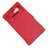 Чехол для Lenovo A880 флип боковой пластик-кожзам с окошком Nillkin Fresh <красный> ― OnlineBazar.su