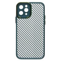 Чехол для Apple iPhone 11 Pro пластиковый вставка под карбон <темно-зеленый> ― OnlineBazar.su
