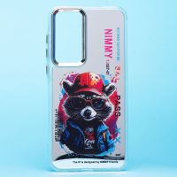 Чехол для Samsung SM-A356E (Galaxy A35 5G) силиконовый (рис. 092/енот) <серый> ― OnlineBazar.su