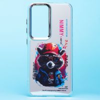 Чехол для Samsung SM-S921B (Galaxy S24) силиконовый (рис. 092/енот) <серый> ― OnlineBazar.su