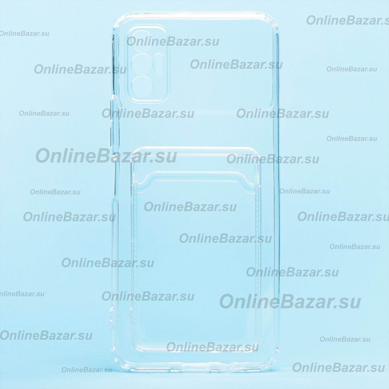 Чехол для Tecno Spark 8P (KG7n) силиконовый с картхолдером №2 <прозрачный> ― OnlineBazar.su