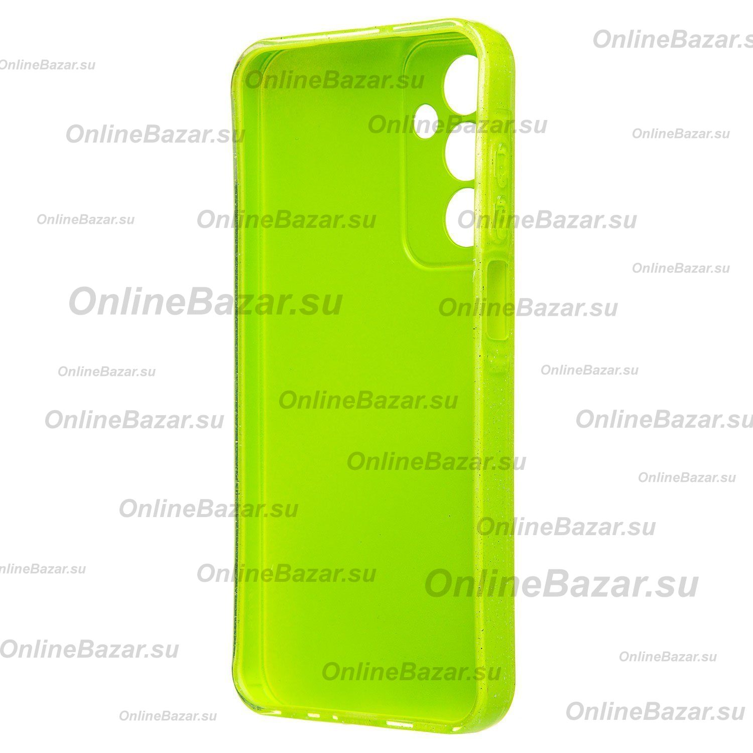 Чехол для Samsung SM-A256E (Galaxy A25 5G) силиконовый с блестками №3 <светло-зеленый> ― OnlineBazar.su