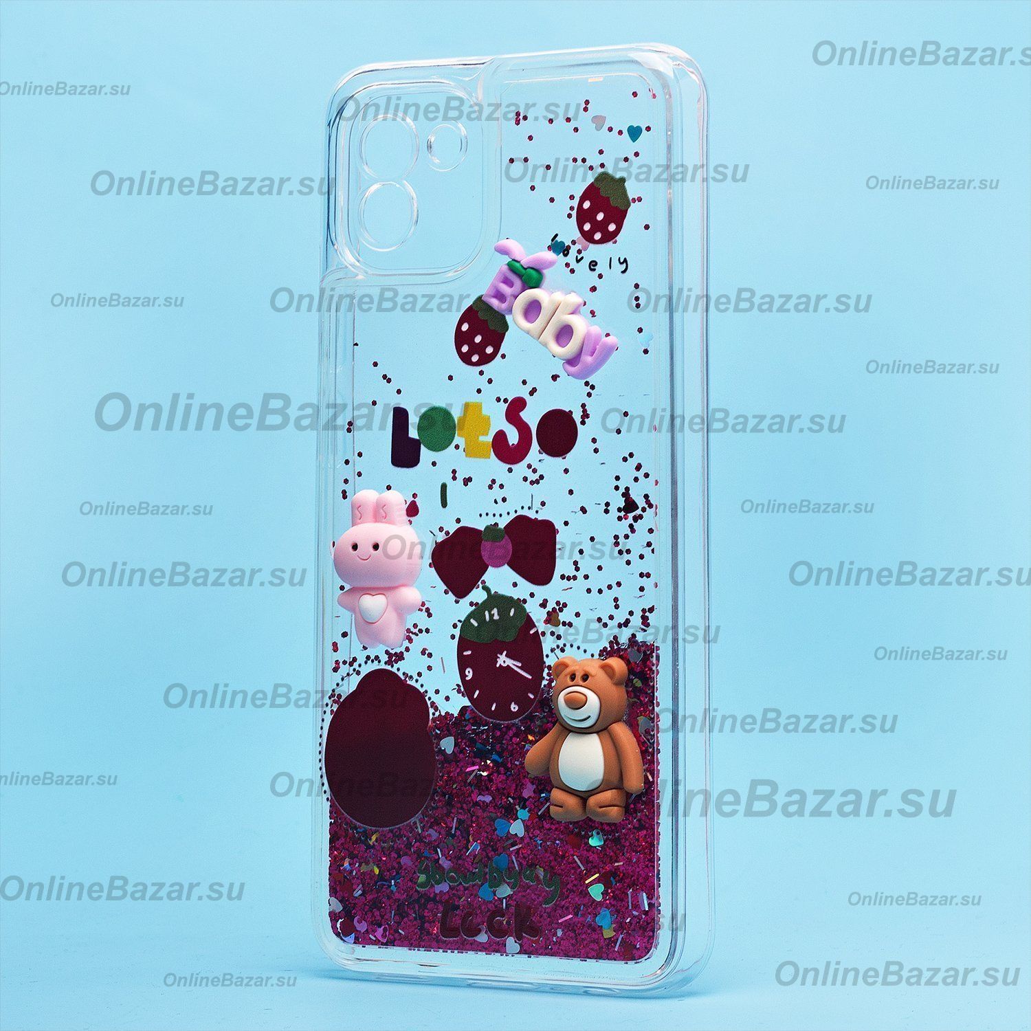 Чехол для Samsung SM-A035F (Galaxy A03) силиконовый 3D игрушки <бордовый> ― OnlineBazar.su