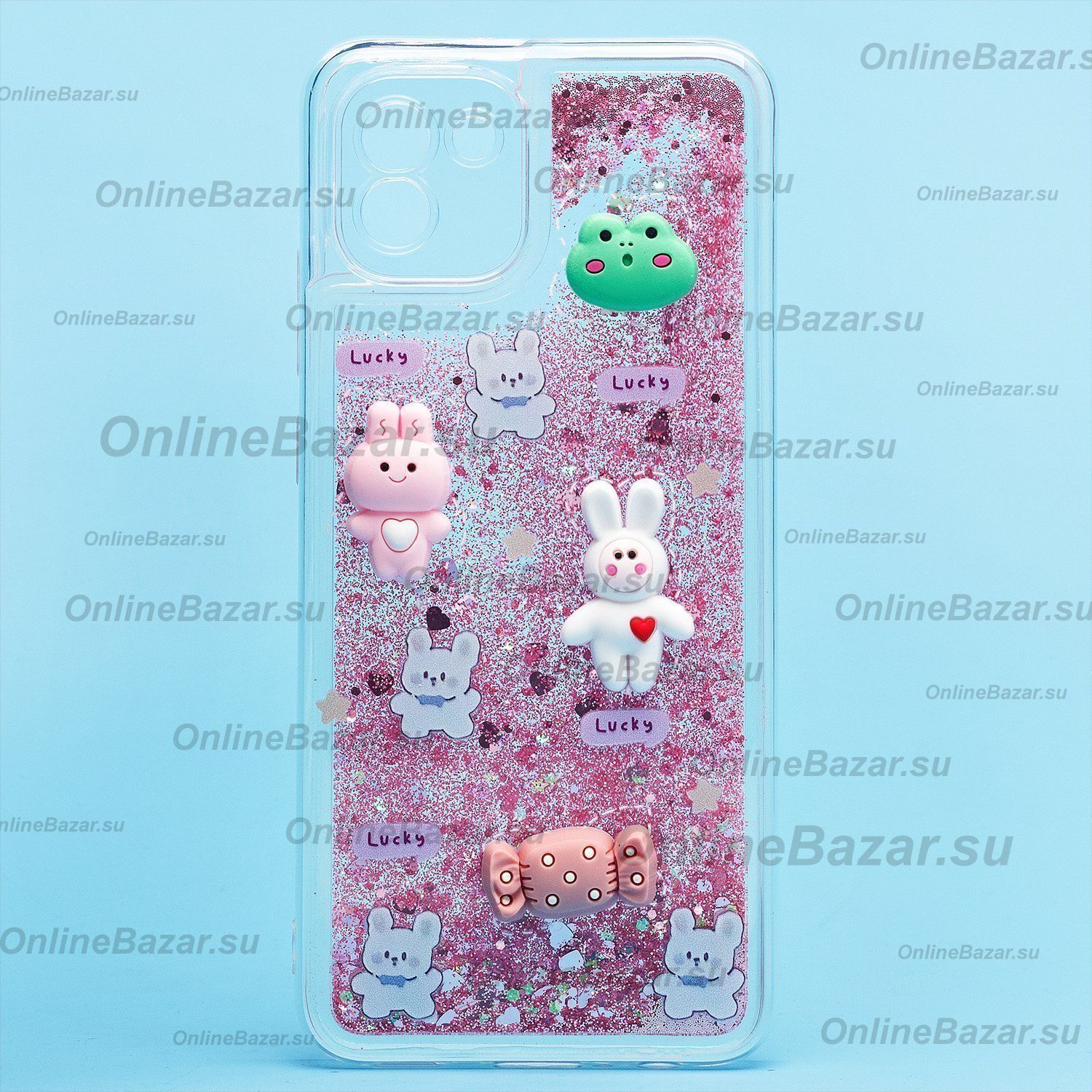 Чехол для Samsung SM-A035F (Galaxy A03) силиконовый 3D игрушки <розовый> ― OnlineBazar.su