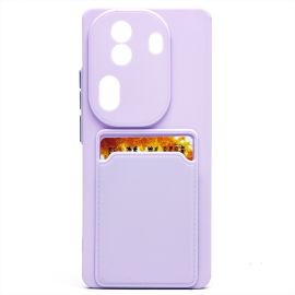Чехол для Oppo Reno 11 Pro силиконовый с картхолдером №9 <светло-фиолетовый>