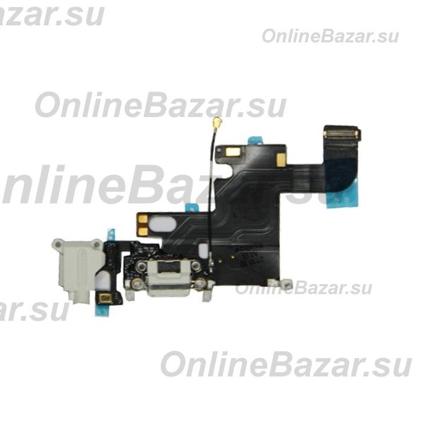 Шлейф для Apple iPhone 6 на системный разъем, разъем гарнитуры и микрофон <белый> ― OnlineBazar.su