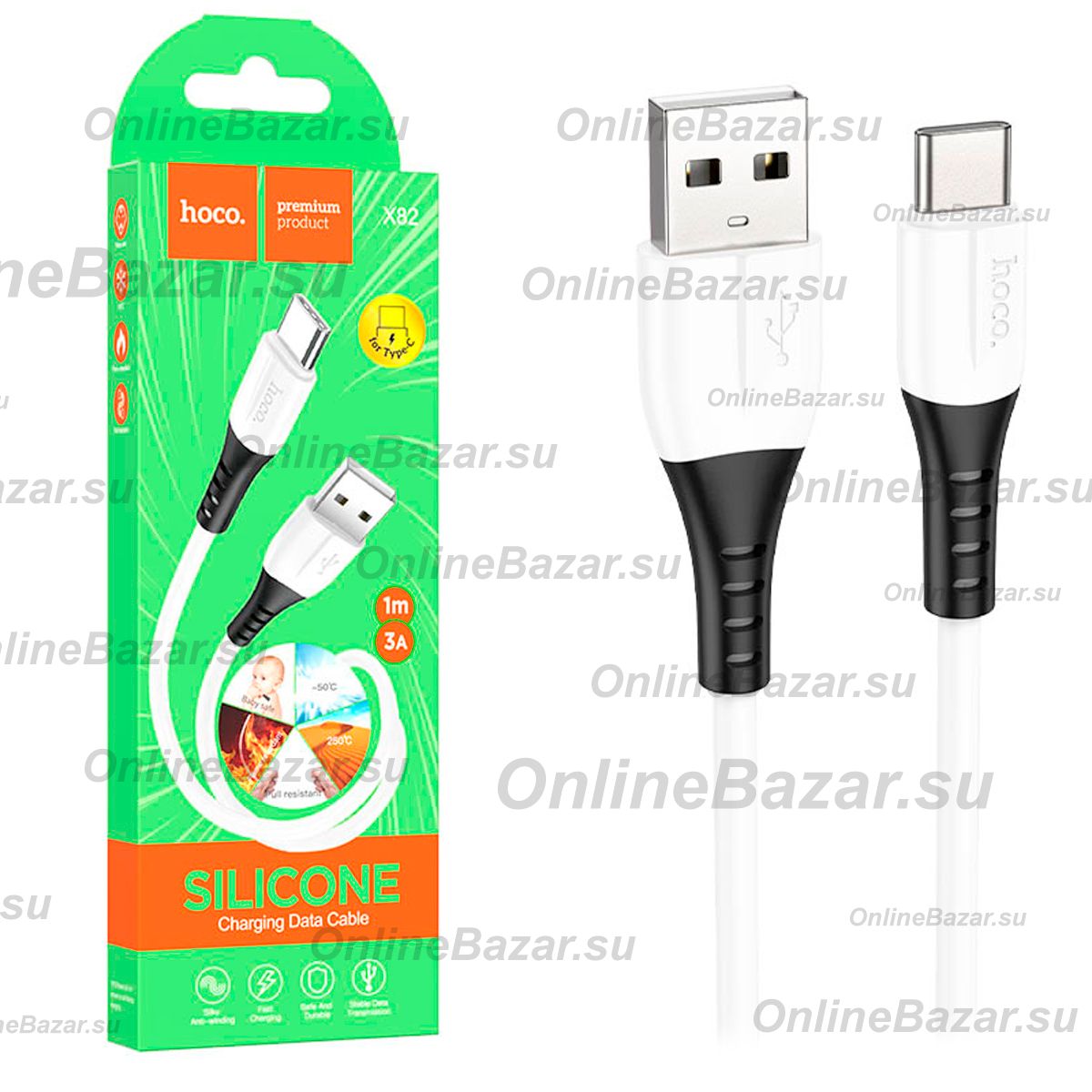 Кабель USB Type-C Hoco X82 <белый> ― OnlineBazar.su