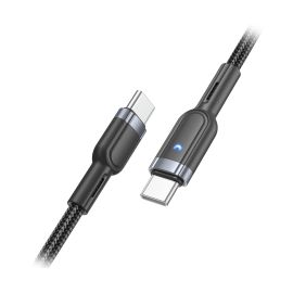 Кабель USB-C Type-C Hoco U117 (60W/интеллектуальное отключение) <черный>