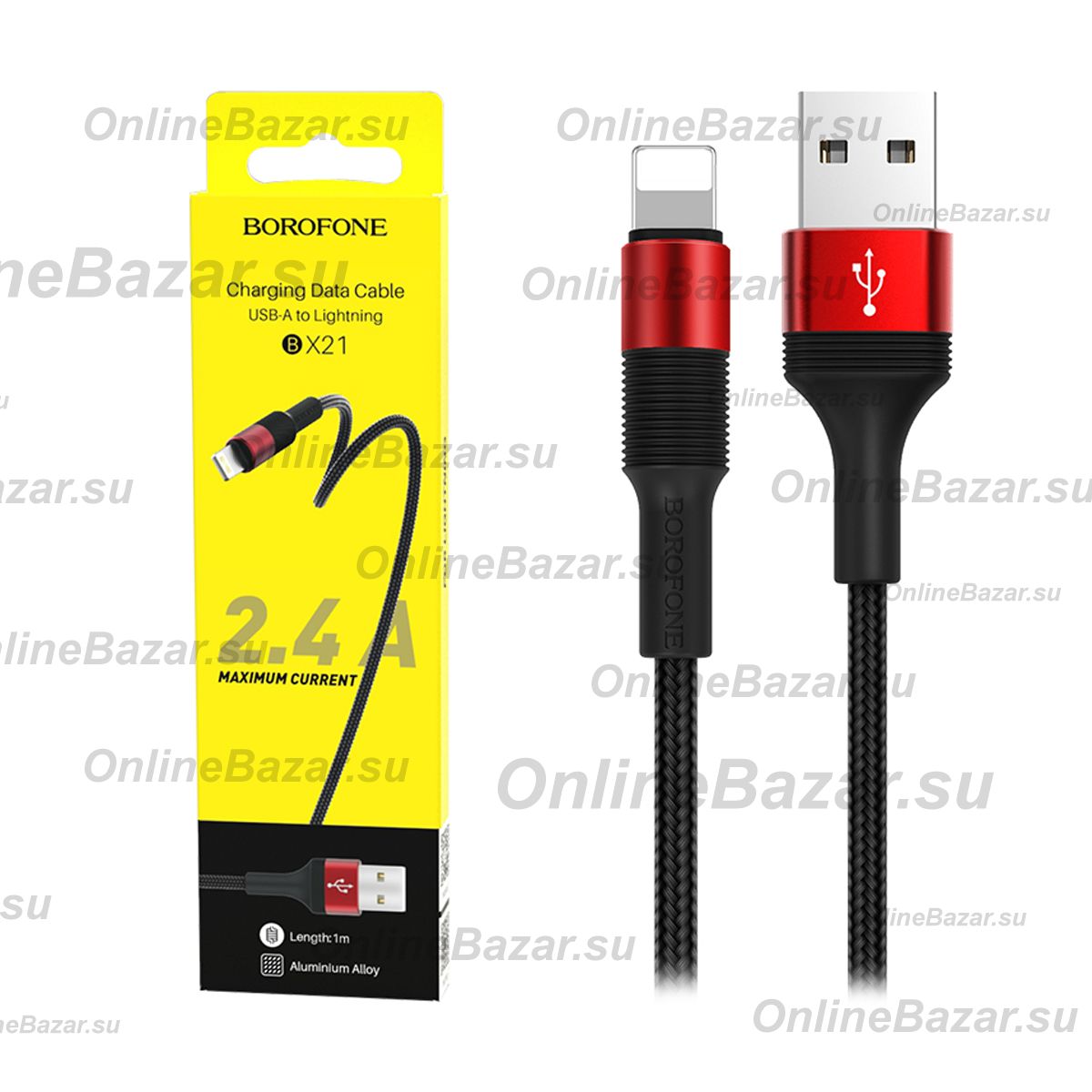Кабель USB Apple iPhone Lightning Borofone BX21 <черный> ― OnlineBazar.su