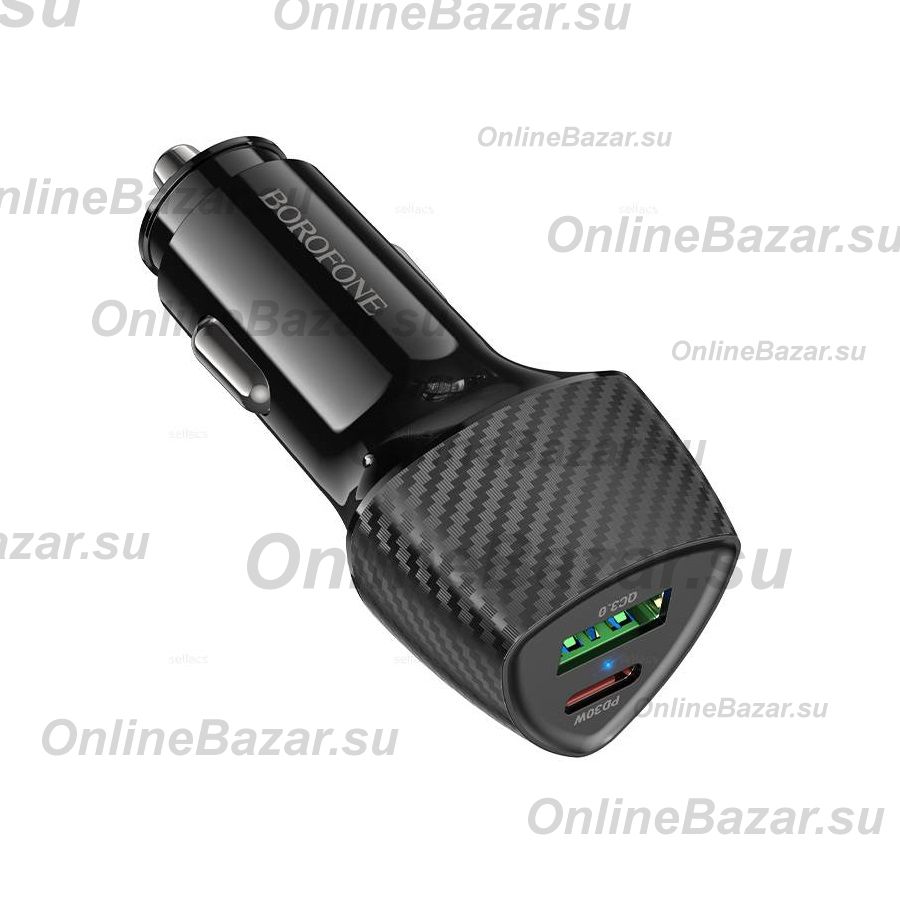Автомобильное зарядное устройство USB Borofone BZ31C (30W/QC3.0/PD/USB-C) <черный> ― OnlineBazar.su