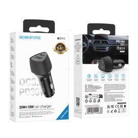Автомобильное зарядное устройство USB Borofone BZ31C (30W/QC3.0/PD/USB-C) <черный>