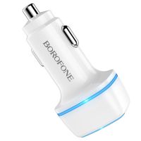 Автомобильное зарядное устройство USB Borofone BZ14 (2 порта/2.4A) <белый> ― OnlineBazar.su
