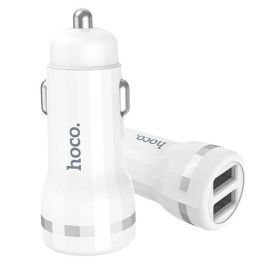 Автомобильное зарядное устройство USB Hoco Z27 (2 порта/2400mA) + кабель MicroUSB <белый>