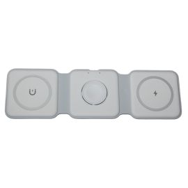Беспроводное зарядное устройство 3 в 1 (для смартфона + гарнитуры + iWatch, Magsafe) <белый>
