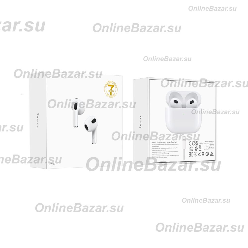 Беспроводные bluetooth наушники Hoco EW43 <белый> ― OnlineBazar.su