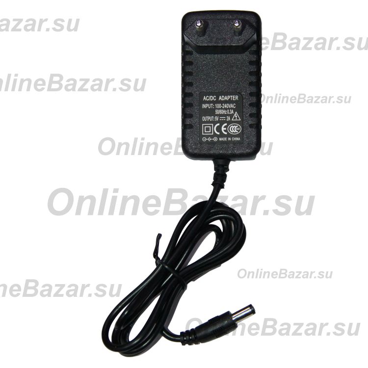 Блок питания (5V/2A/штекер 5.5*2.5) <черный>  ― OnlineBazar.su
