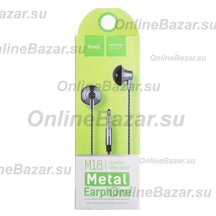 Гарнитура 3.5 Hoco M18 <серый> ― OnlineBazar.su