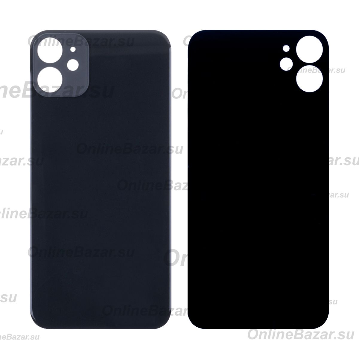 Задняя крышка для Apple iPhone 11 (широкий вырез под камеру) <черный> ― OnlineBazar.su