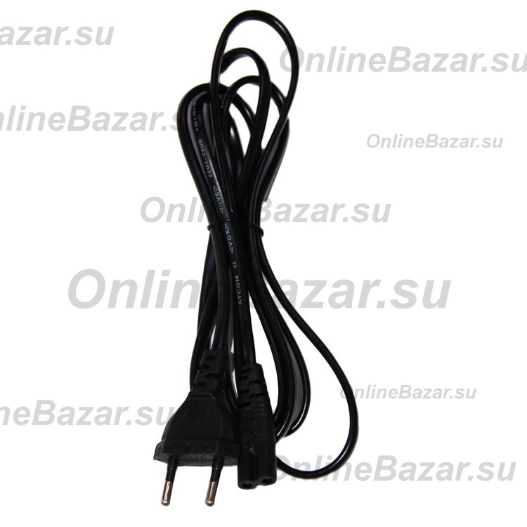 Кабель питания Atcom AT16134 (Евровилка/2 pin/1.8 метра) <черный> ― OnlineBazar.su