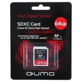 Карта памяти MicroSD 64 Gb CL10 Qumo (UHS-1) в блистере с адаптером
