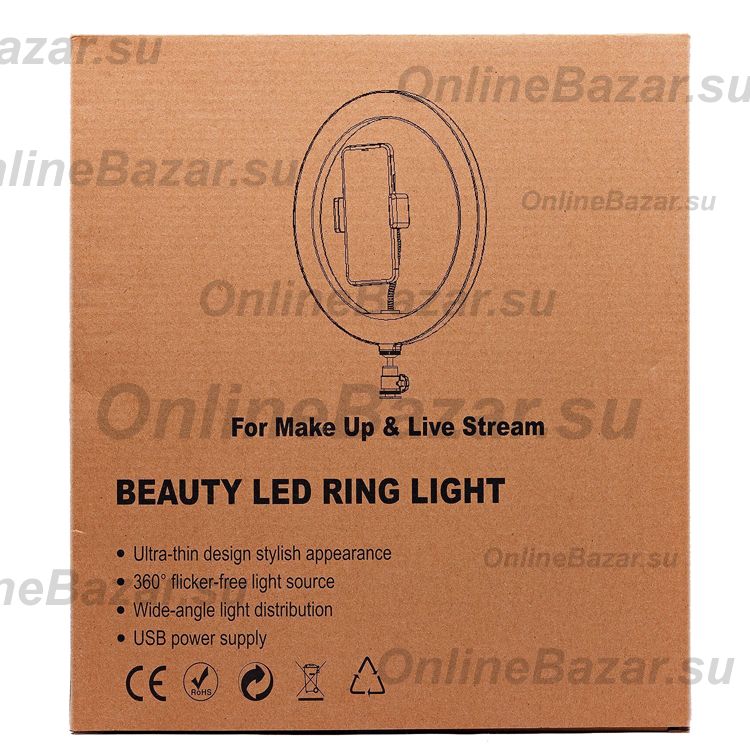 Кольцевая лампа с настольным триподом F532 (26 см) <черный> ― OnlineBazar.su