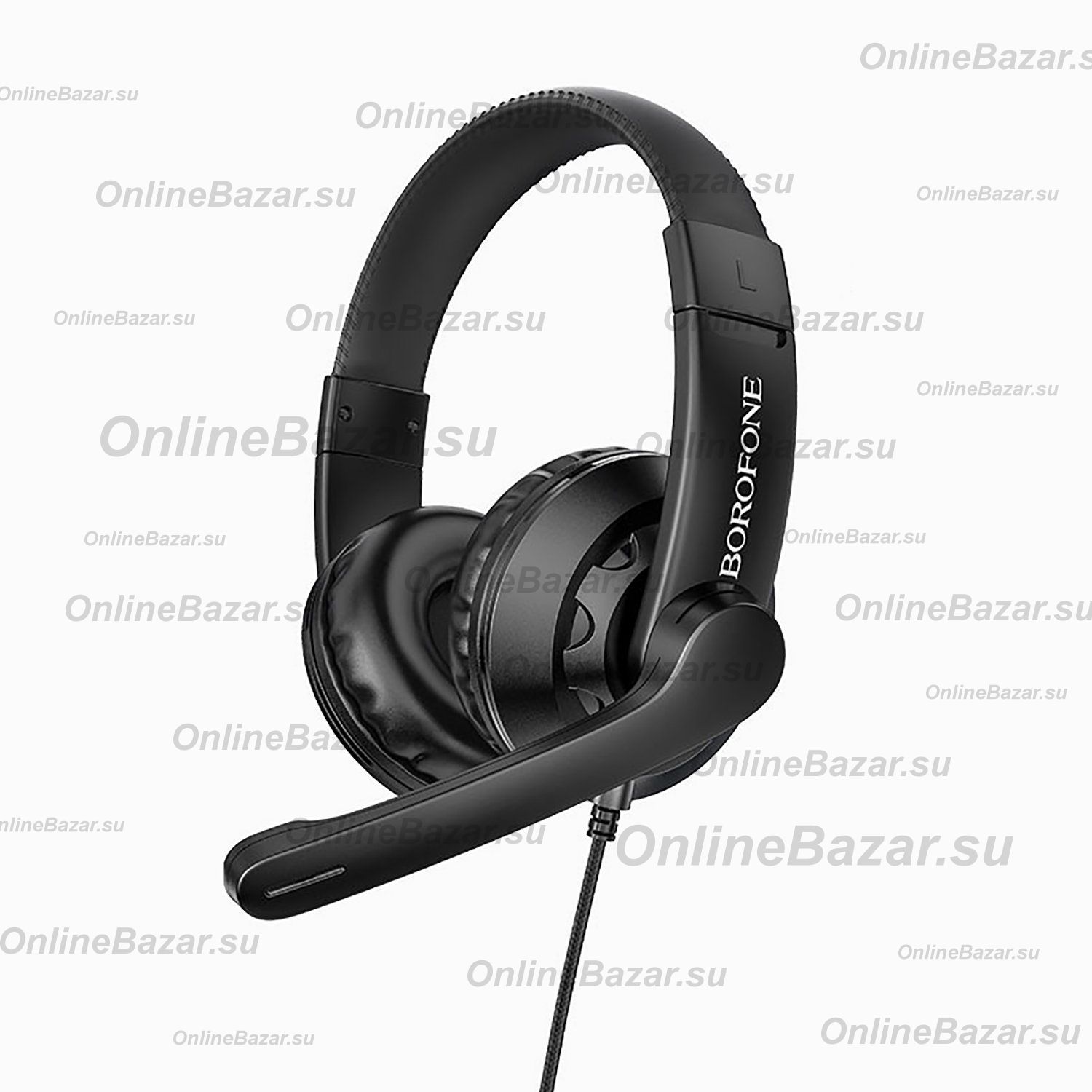 Компьютерная гарнитура Borofone BO102 Amusement с микрофоном <черный> ― OnlineBazar.su