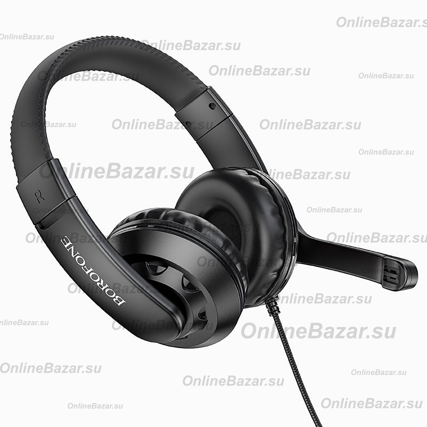 Компьютерная гарнитура Borofone BO102 Amusement с микрофоном <черный> ― OnlineBazar.su