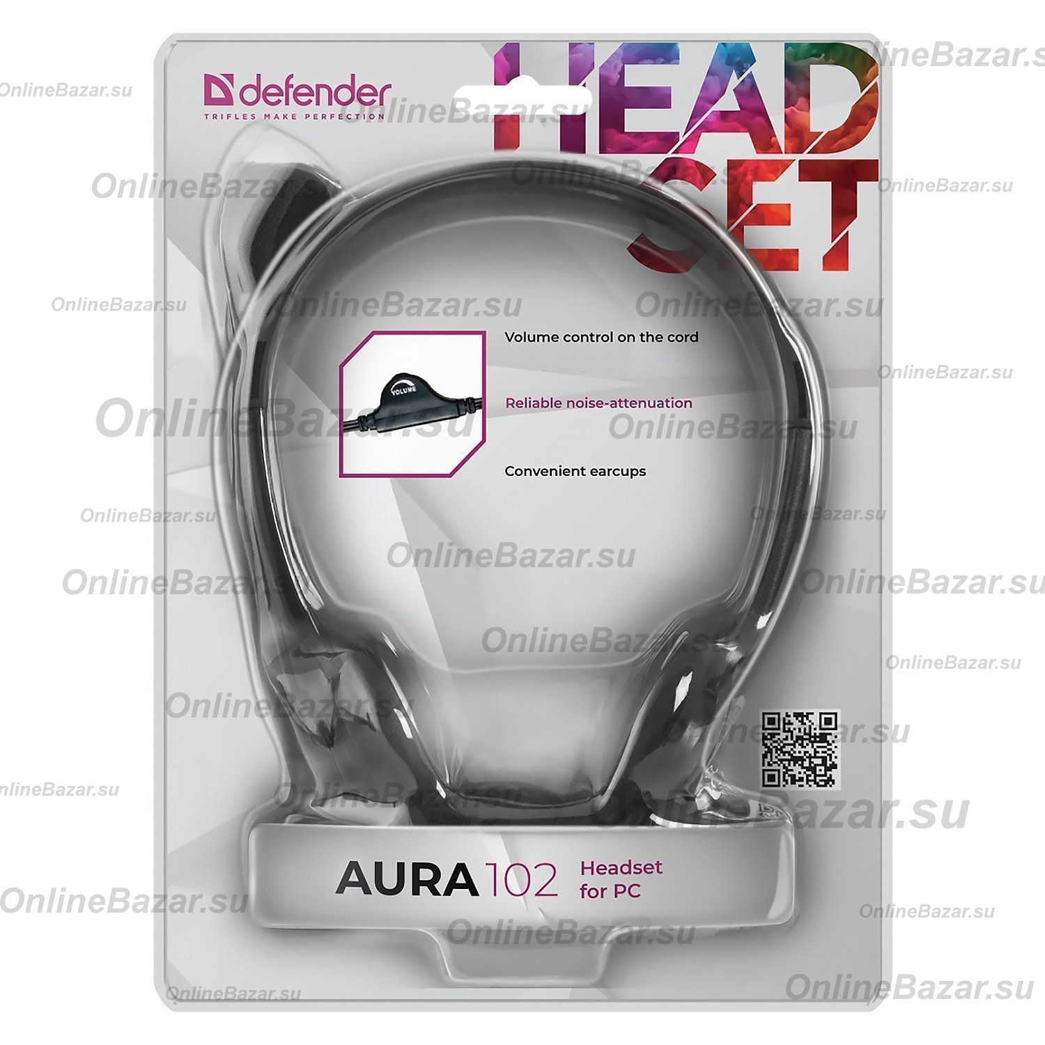 Компьютерная гарнитура Defender HN-102 Aura <черный> ― OnlineBazar.su