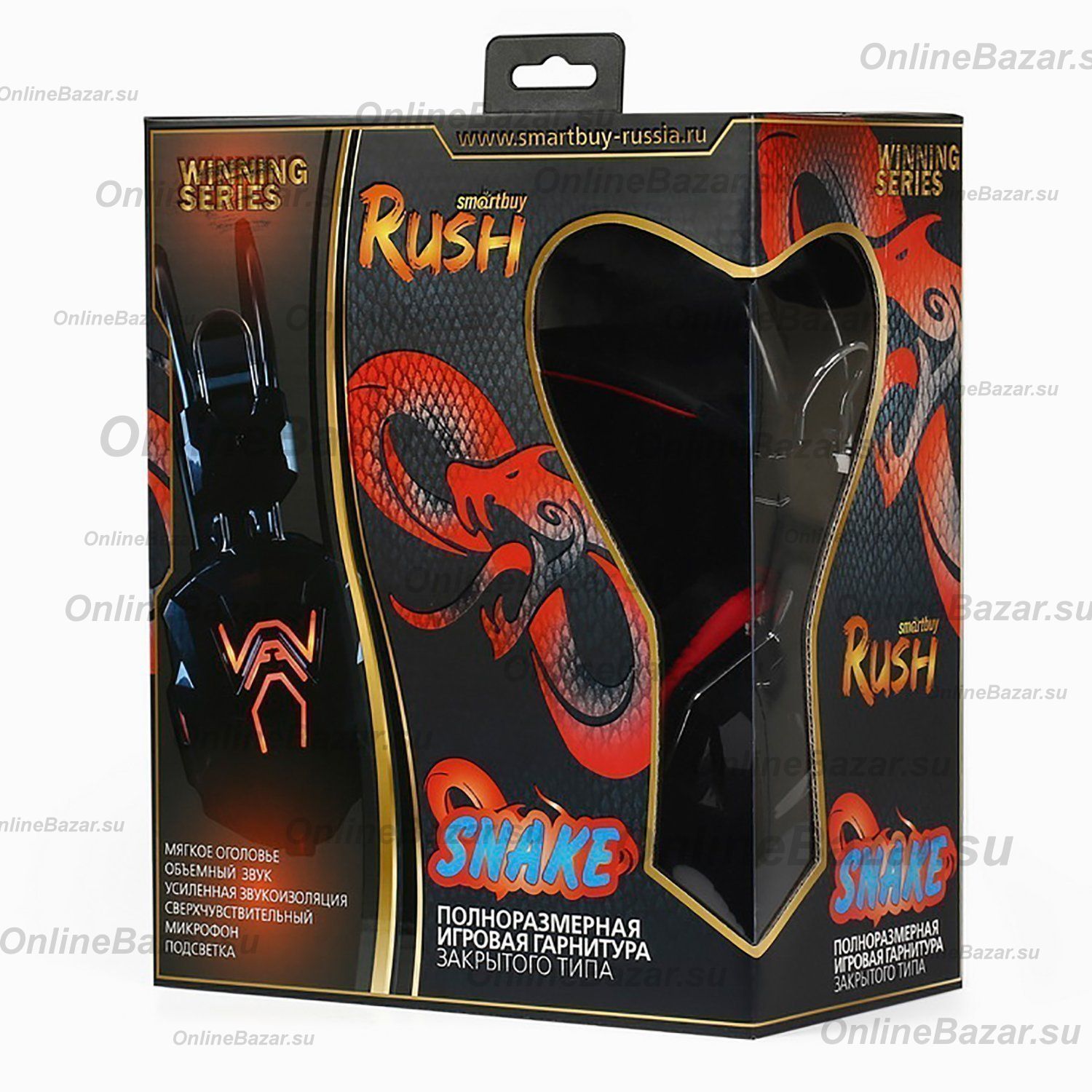Компьютерная гарнитура Smart Buy SBHG-1300 RUSH SNAKE <черно-красный> ― OnlineBazar.su
