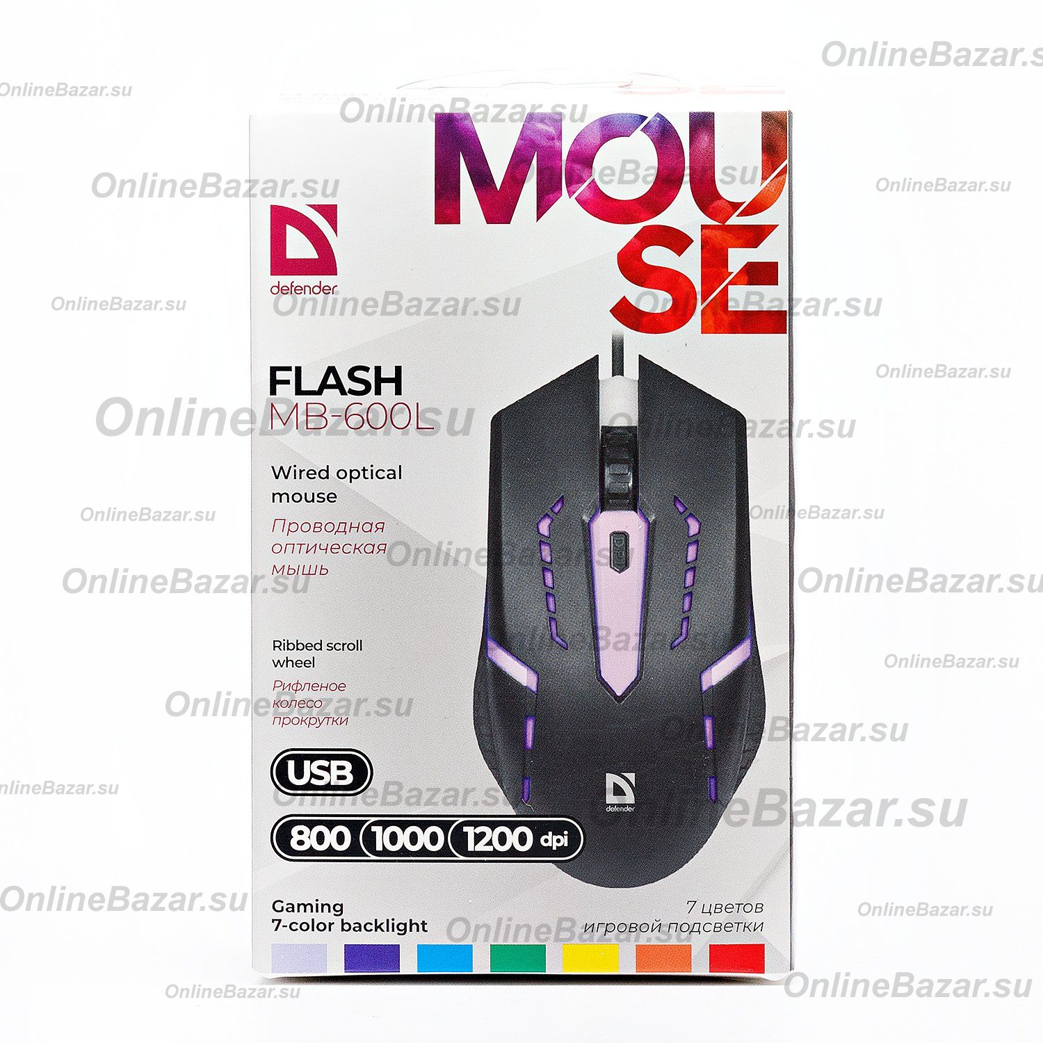 Мышь оптическая Defender MB-600L Flash <черный> ― OnlineBazar.su