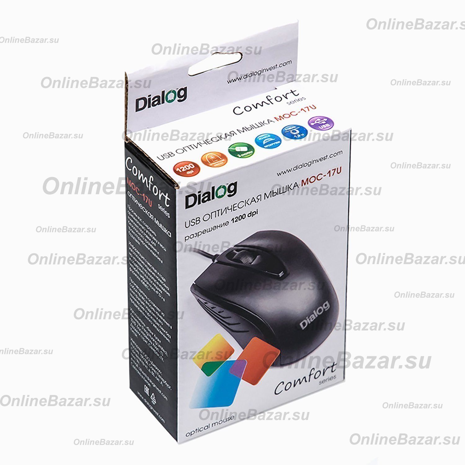 Мышь оптическая Dialog Comfort MOC-17U <черный> ― OnlineBazar.su