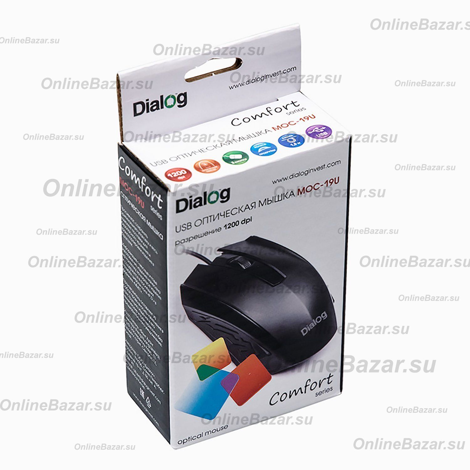 Мышь оптическая Dialog Comfort MOC-19U <черный> ― OnlineBazar.su
