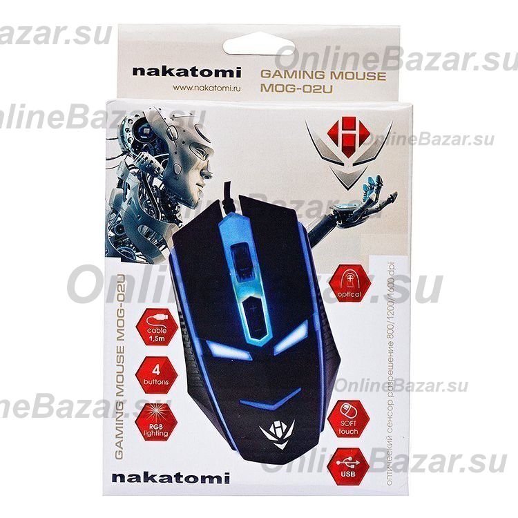 Мышь оптическая Nakatomi Gaming mouse MOG-02U (игровая) <черный> ― OnlineBazar.su