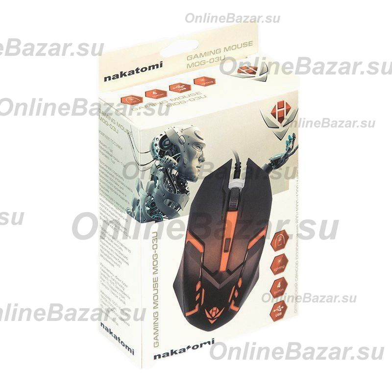 Мышь оптическая Nakatomi Gaming mouse MOG-03U (игровая) <черный> ― OnlineBazar.su
